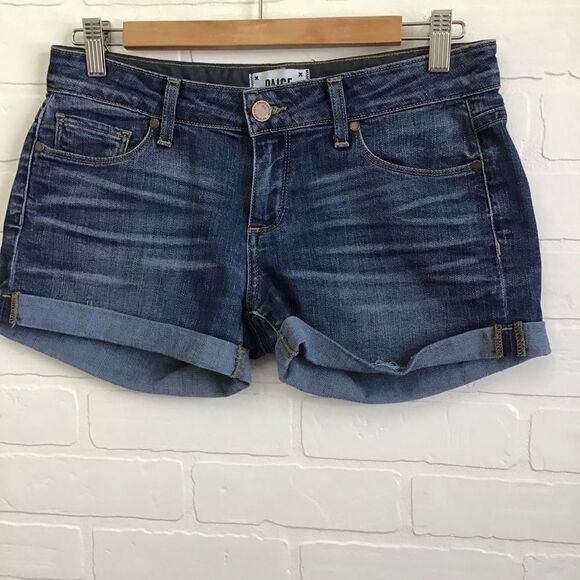 PAIGE Jimmy Jimmy shorts jeans medium rise stretchy blue denim size 25 - Picture 11 of 11
